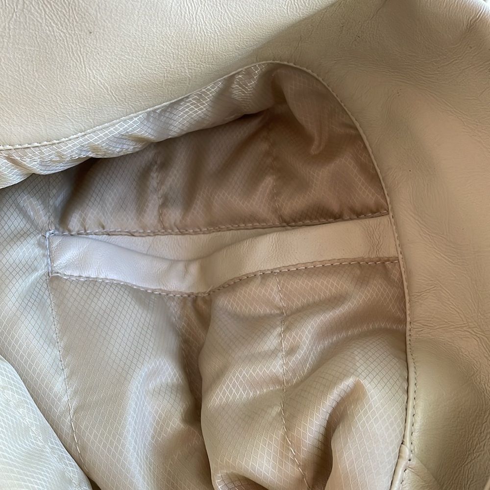 Women’s Excelled Collection Genuine Leather Jacket - Cream - Picture 11 of 12